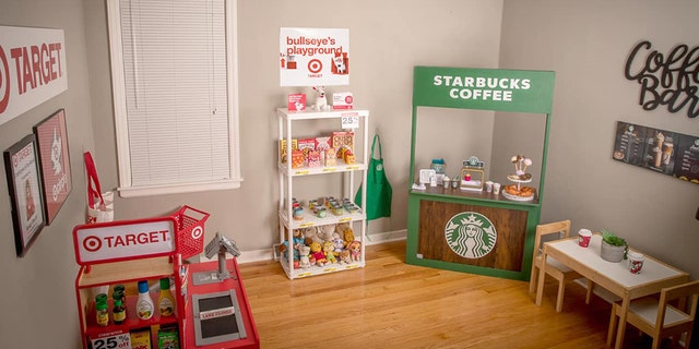 Doby-Becht posted a series of her daughter Ariah’s playroom on Facebook, explaining the tot has a deep love for the nationwide retailer and coffee chain.