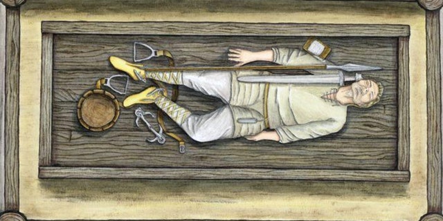 Artist's illustration of one of the graves.