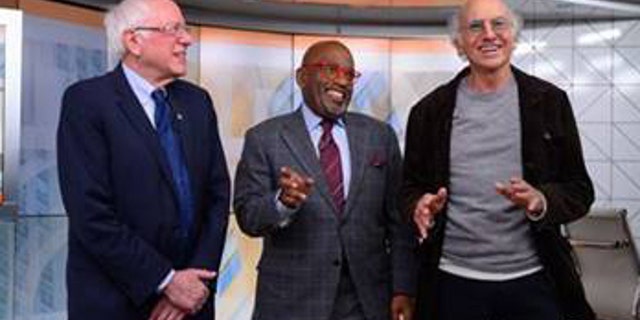 Al Roker joked on-camera that Larry David and Bernie Sanders are "not related at all" as the two ran into one another on set of "Today" on Friday.