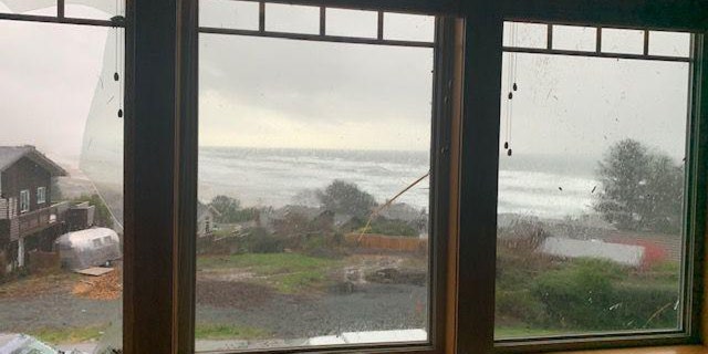 Damage to a home after a tornado touched down in Manzanita, Ore. on Tuesday.