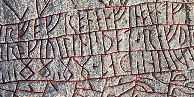 Runes at the famous Rök runestone, Sweden, telling a story about the Vikings and the loss of a son. (Credit: iStock)