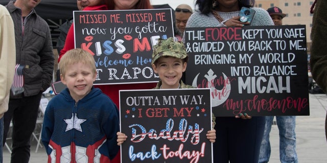Families were reunited with their loved ones Monday when the USS Abraham Lincoln docked in San Diego.