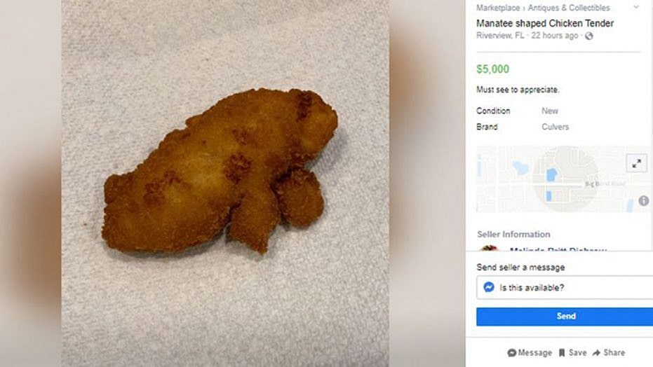 Manatee Shaped Chicken Tender For Sale For 5 000 On Facebook Must See To Appreciate Fox News