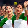 Indian tribal Deuri women in traditional attire perform to mark Republic Day in Gauhati, India, Jan. 26, 2020.