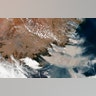 Wildfires burn in Victoria and New South Wales, Australia in a photo taken from a space satellite.