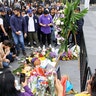 Fans of Kobe Bryant mourn at LALive area across from Staples Center, home of the Los Angeles Lakers.