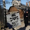 Angela Merkel and the Polish Prime Minister Mateusz Morawiecki at Auschwitz in Poland.