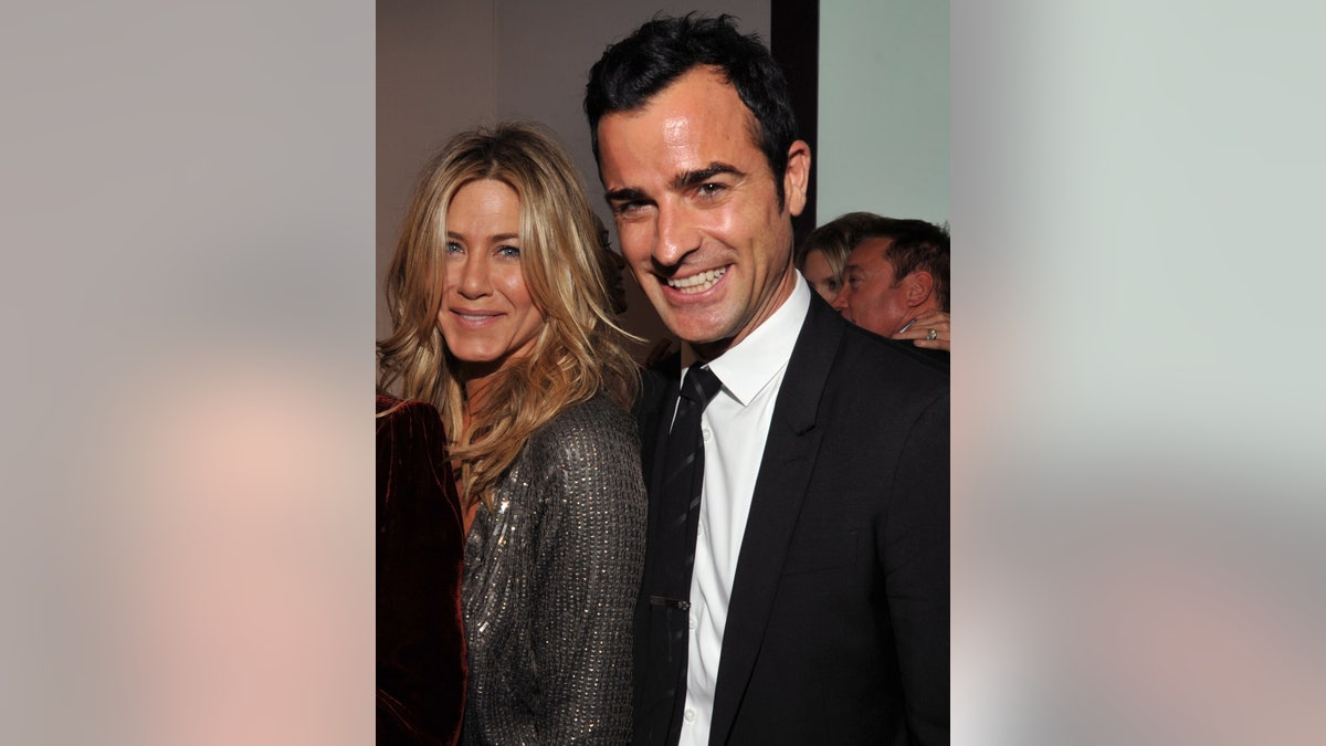 Actors Jennifer Aniston and Justin Theroux attend ELLE's 18th Annual Women in Hollywood Tribute held at the Four Seasons Hotel Los Angeles at Beverly Hills on Oct. 17, 2011 in Beverly Hills, Calif.
