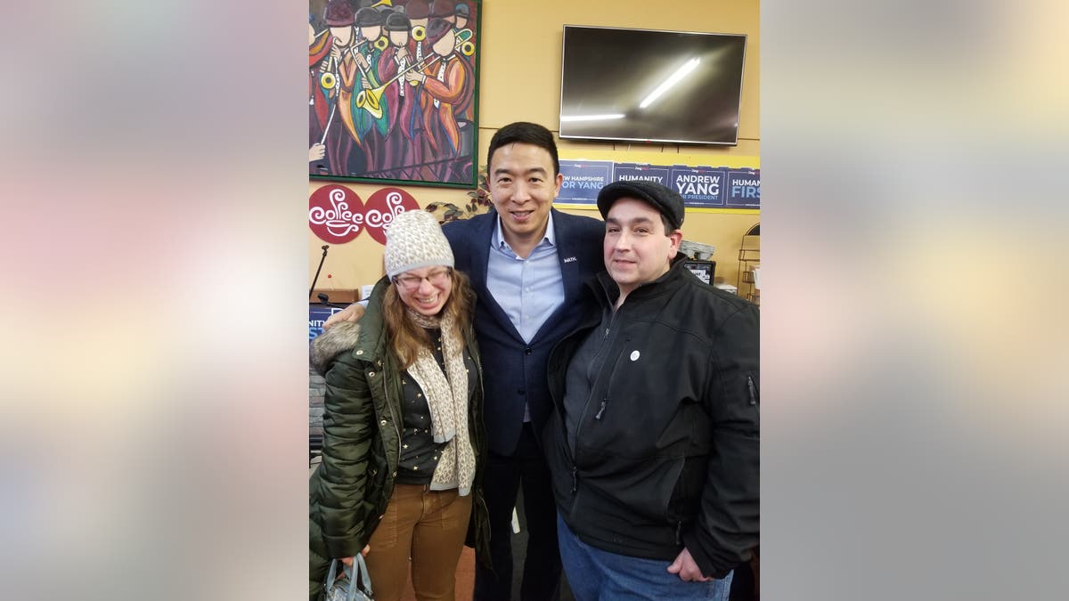 <em>Charles Fassi (right) with Andrew Yang and his daughter Janelle Fassi (left). (</em>Provided to Fox News).