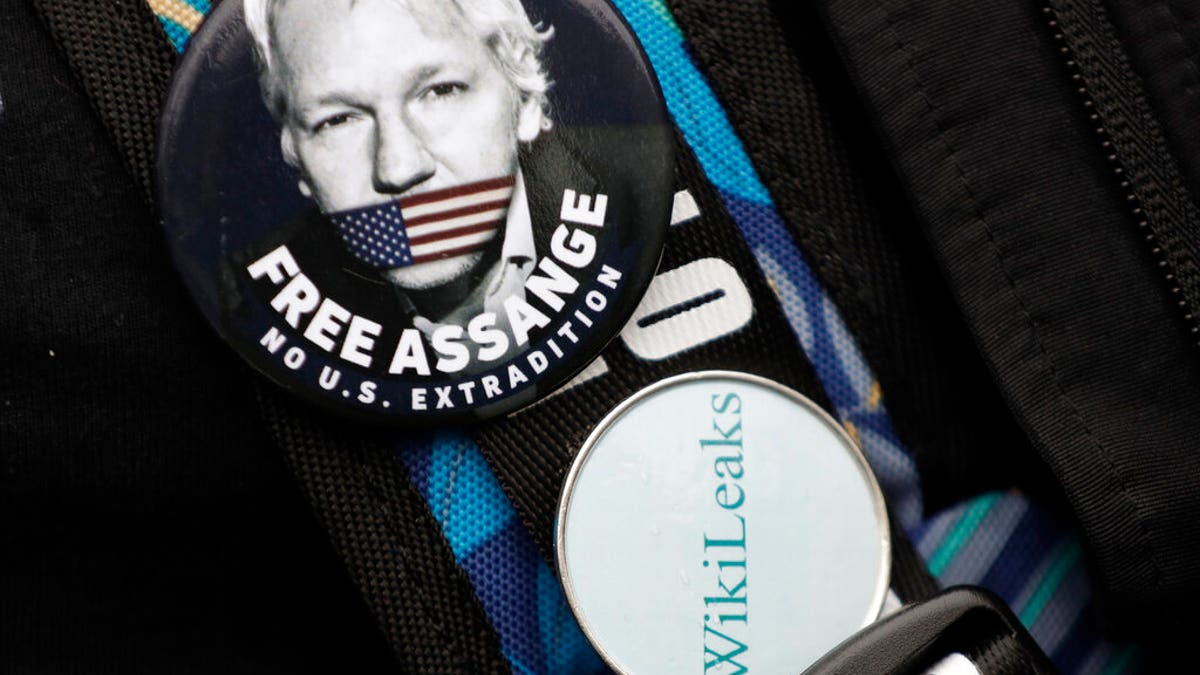 Pins showing support for Julian Assange 