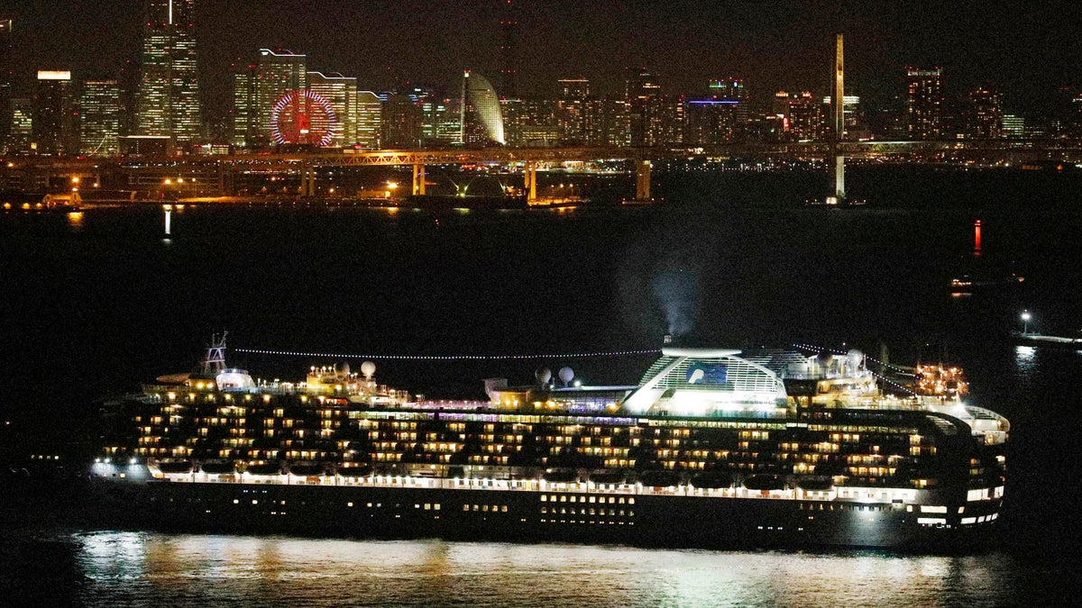 Cruise ship Diamond Princess anchored off the Yokohama Port, Japan. (Kyodo News via AP)