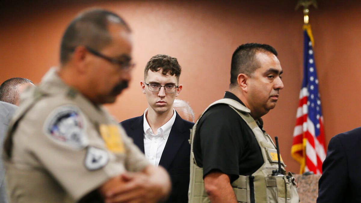 El Paso Walmart shooting suspect Patrick Crusius, seen here in October 2019, faces dozens of charges including hate crimes. (Briana Sanchez / El Paso Times via AP, Pool, File)