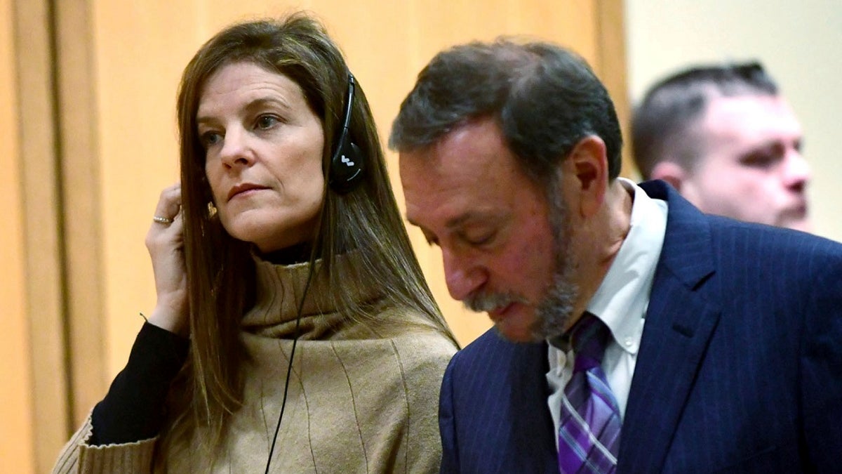 Michelle Troconis, charged with conspiracy to commit murder in the disappearance of Jennifer Dulos, appears for a pre-trial hearing on Friday at the Stamford Superior Court in Stamford, Conn. Troconis, ex-girlfriend of Fotis Dulos pleaded not guilty to conspiring with him in connection with the disappearance and presumed death of his estranged wife, Jennifer Dulos. (Erik Trautmann/Hearst Connecticut Media via AP, Pool)