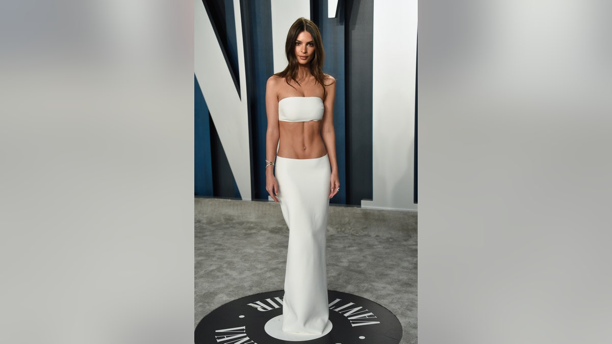 Emily Ratajkowski arrives at the Vanity Fair Oscar Party on Sunday, Feb. 9, 2020, in Beverly Hills, Calif. (Photo by Evan Agostini/Invision/AP)