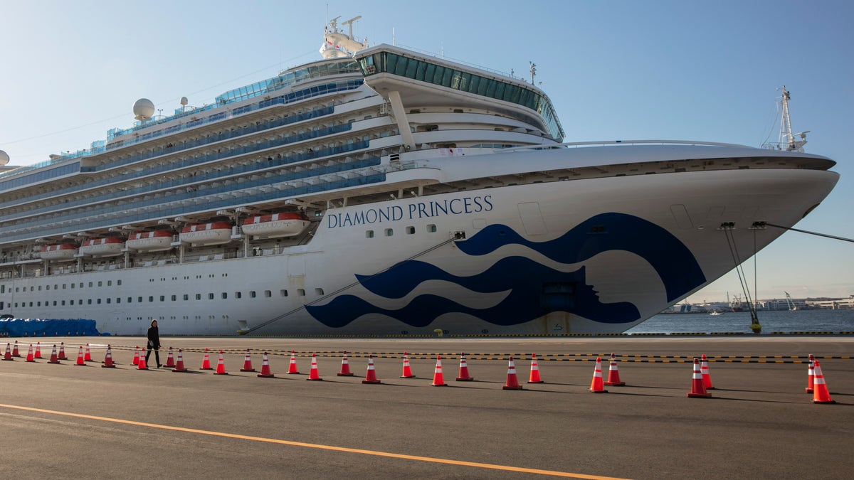 The quarantined Diamond Princess cruise ship is shown in Yokohama, near Tokyo, Feb. 11, 2020. (Associated Press)