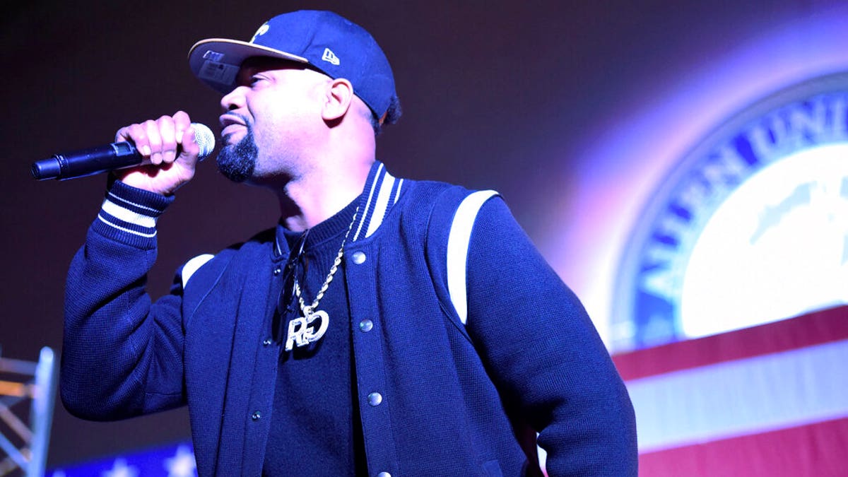Rapper Juvenile performs at an election-eve rally for Democrat Tom Steyer the night before the South Carolina presidential primary on Friday, Feb. 28, 2020, in Columbia, S.C. (AP Photo/Meg Kinnard)
