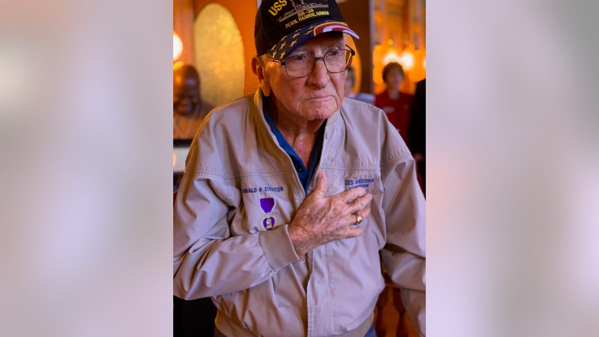 Pearl Harbor survivor Donald Stratton, seen here in a recent photo, died Saturday.