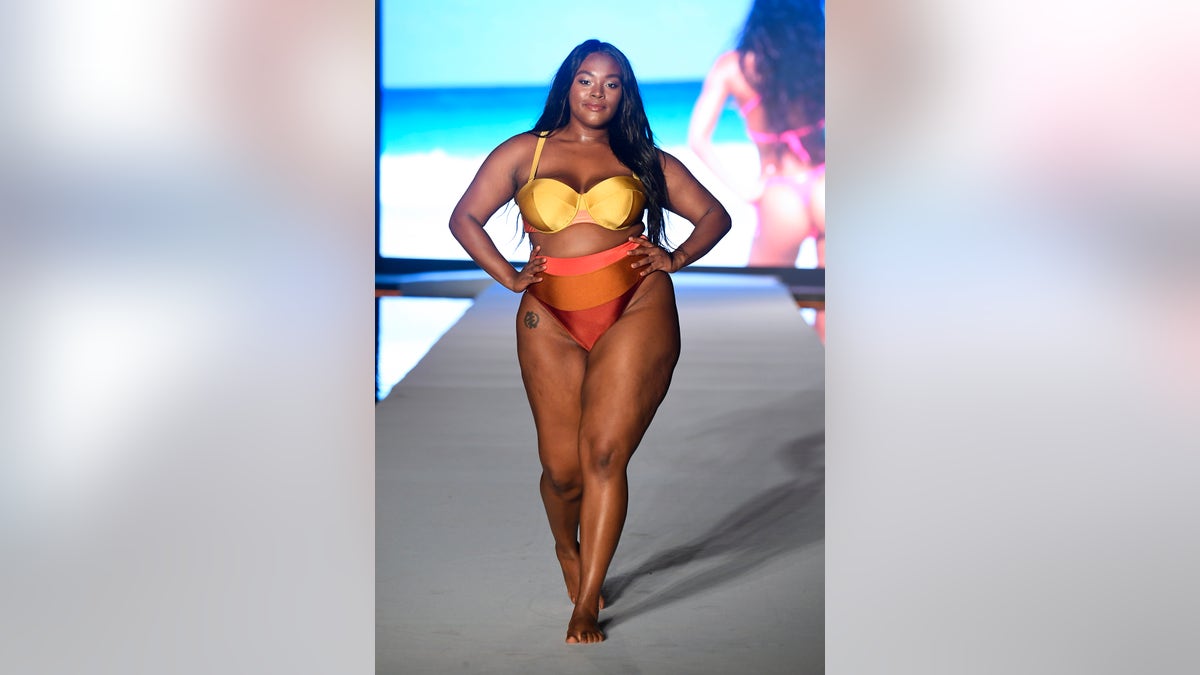 Brielle Anyea walks the runway during the 2019 Sports Illustrated Swimsuit Runway Show During Miami Swim Week at W South Beach on July 14, 2019 in Miami Beach, Florida. (Photo by Frazer Harrison/Getty Images for Sports Illustrated)