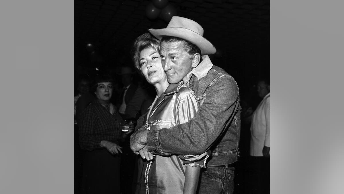 Kirk Douglas and his wife Anne Buydens circa 1962.