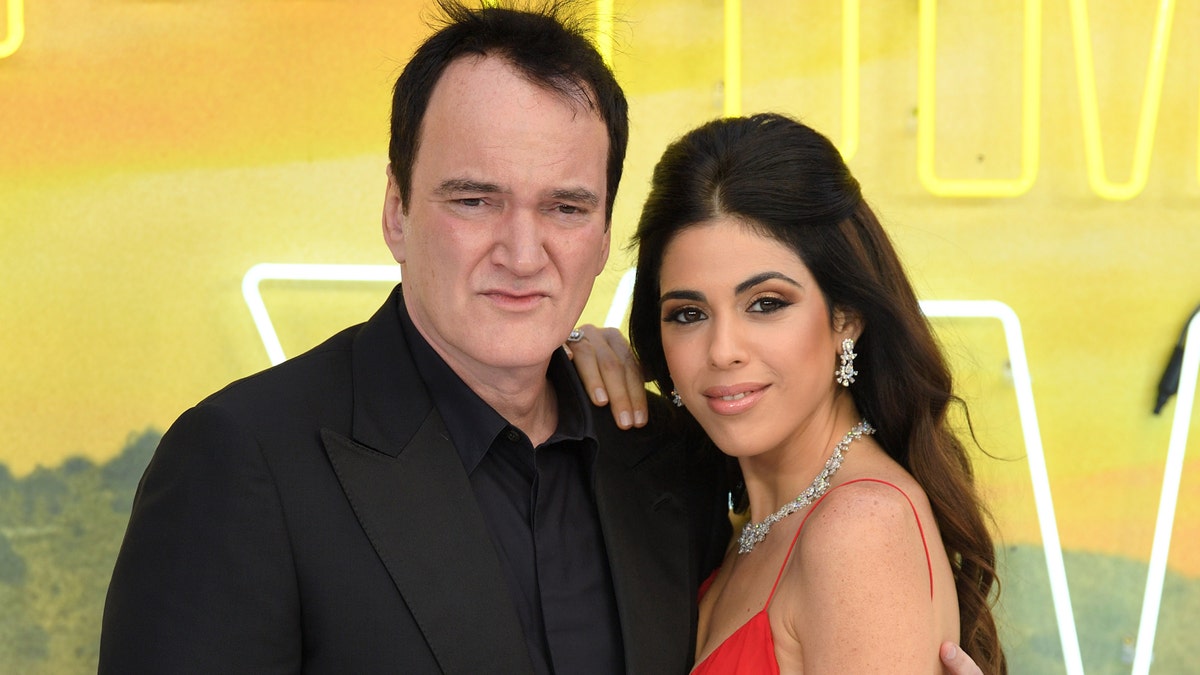Quentin Tarantino and Daniella Pick attend the "Once Upon a Time... in Hollywood" premiere in 2019. (Photo by Karwai Tang/WireImage via Getty)