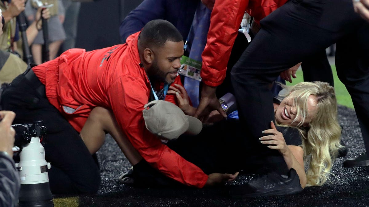 Super Bowl streaker tackled