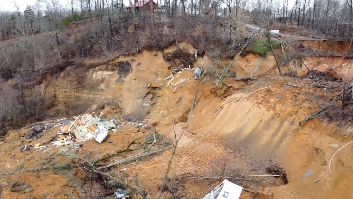 Homes have been reduced to rubble after the landslide.