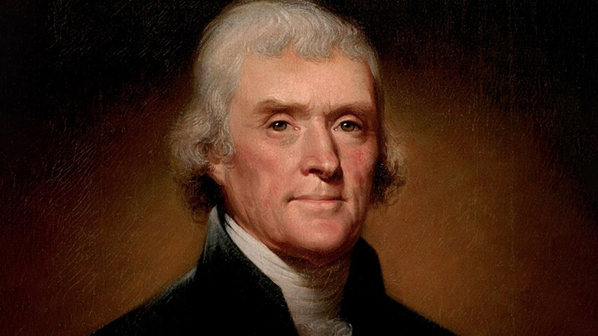 Image of the official Presidential portrait of Thomas Jefferson (by Rembrandt Peale, Dec 31 1799)