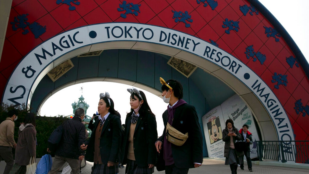 The amusement park will be closed from Feb. 29 until March 15 in an effort to prevent the spread of COVID-19. (AP Photo/Jae C. Hong)