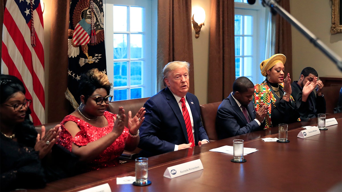 President Donald Trump speaks during a Black History Month event in the Cabinet Room at the White House, Thursday, Feb. 27, 2020, in Washington. (AP Photo/Manuel Balce Ceneta)