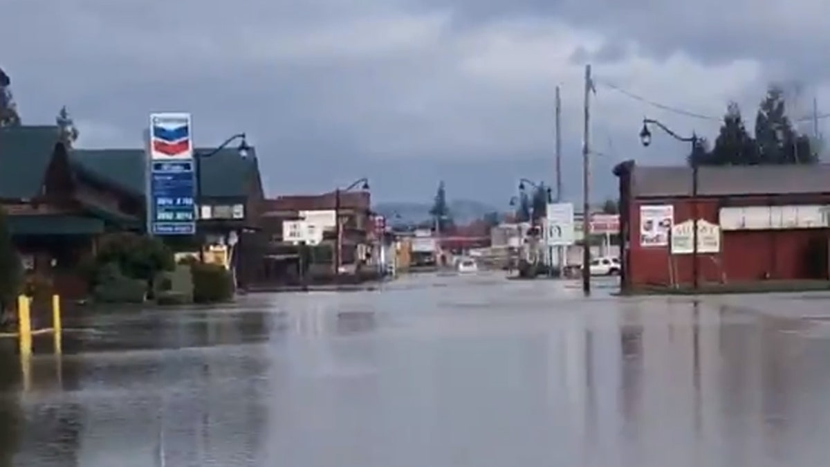 Streets in Sumas, Wash. were flooded on Sunday after rains from recent storms.