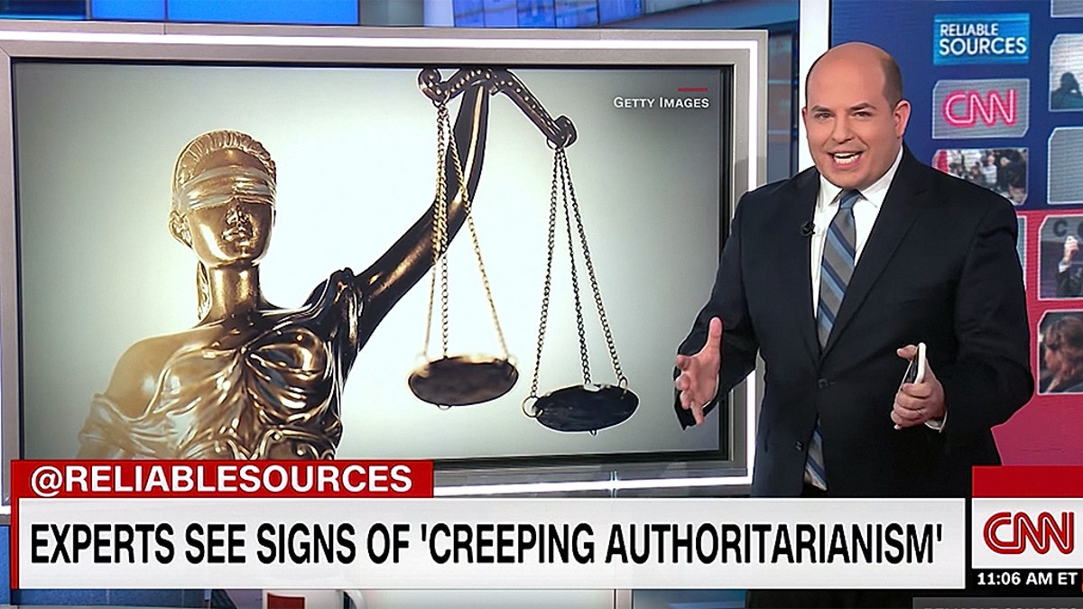 CNN’s Brian Stelter opened “Reliable Sources” on Sunday with a monologue on “authoritarianism.”