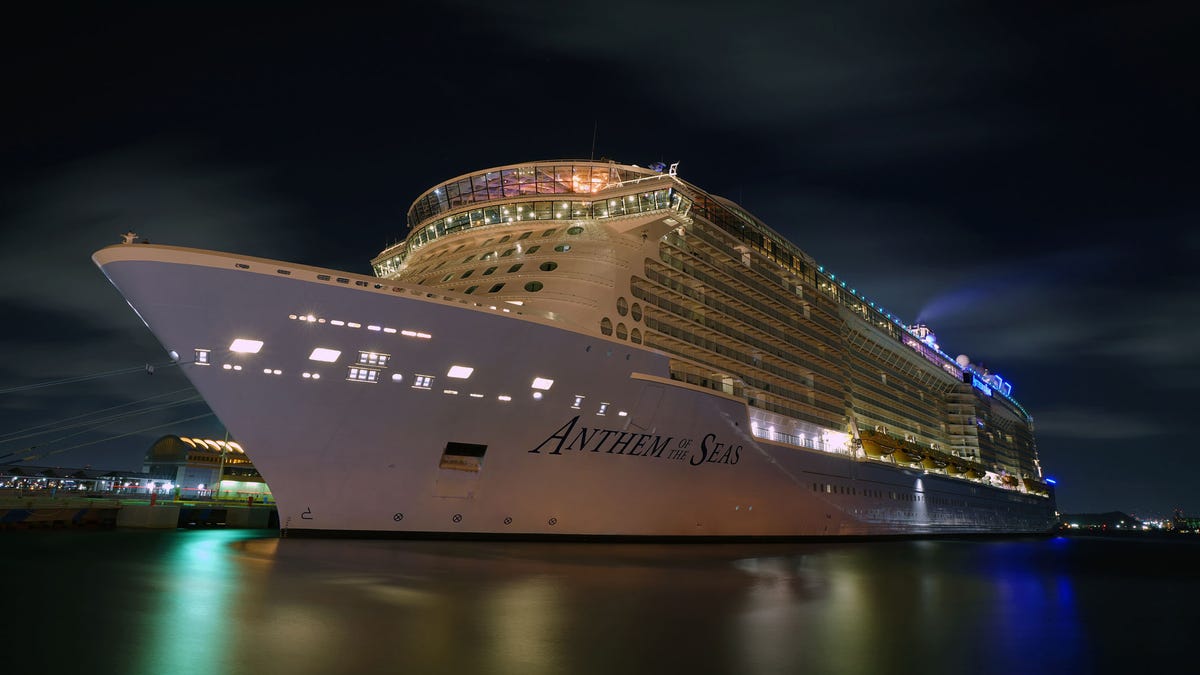 Anthem of the Seas at the pier in San Juan, Puerto Rico