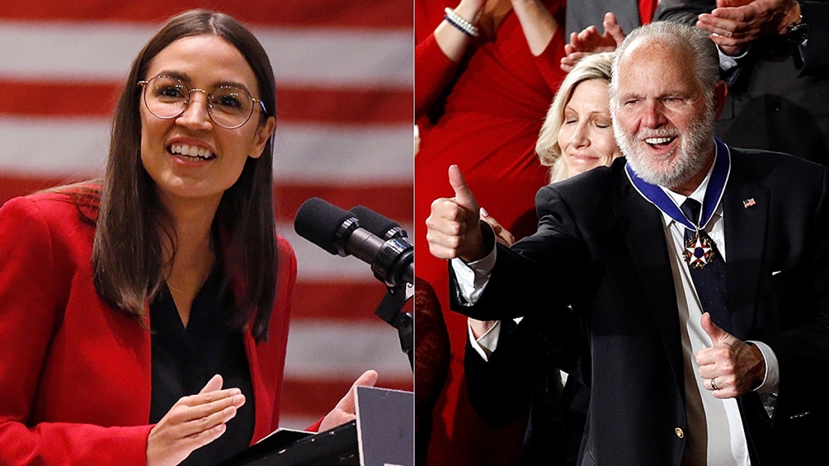 Alexandria Ocasio-Cortez said Rush Limbaugh “is a violent racist” and “cheapens” the Presidential Medal of Freedom.