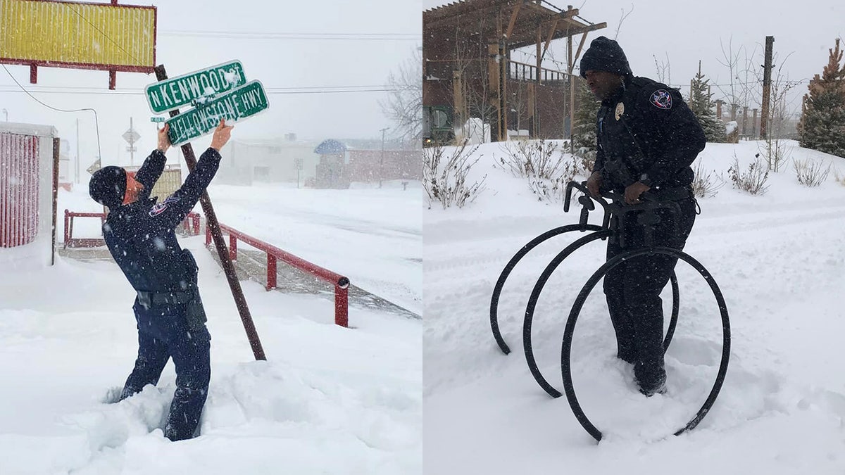 In addition to patrolling the city, the Casper Police Department in Wyoming took time on Monday to enjoy the winter weather.