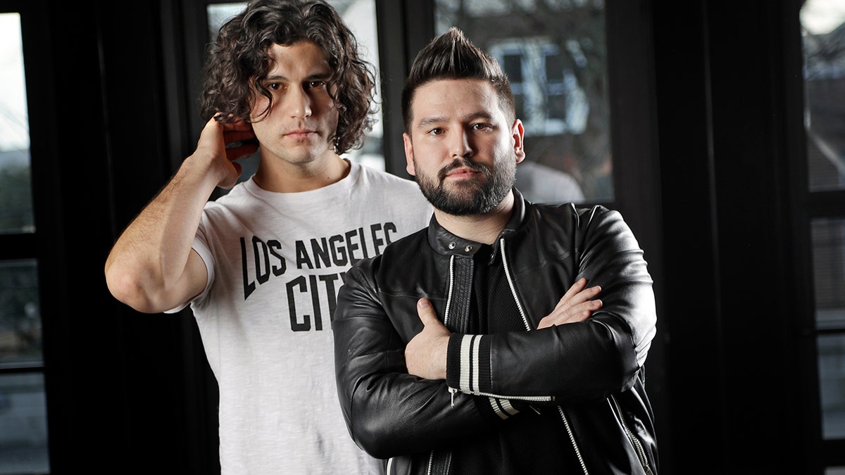 Dan Smyers, left, and Shay Mooney, of the duo Dan + Shay, lead the 2020 Academy of Country Music Awards with six nominations.