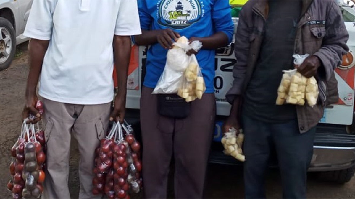 The three men were arrested Monday in Nairobi after using plastic bags.