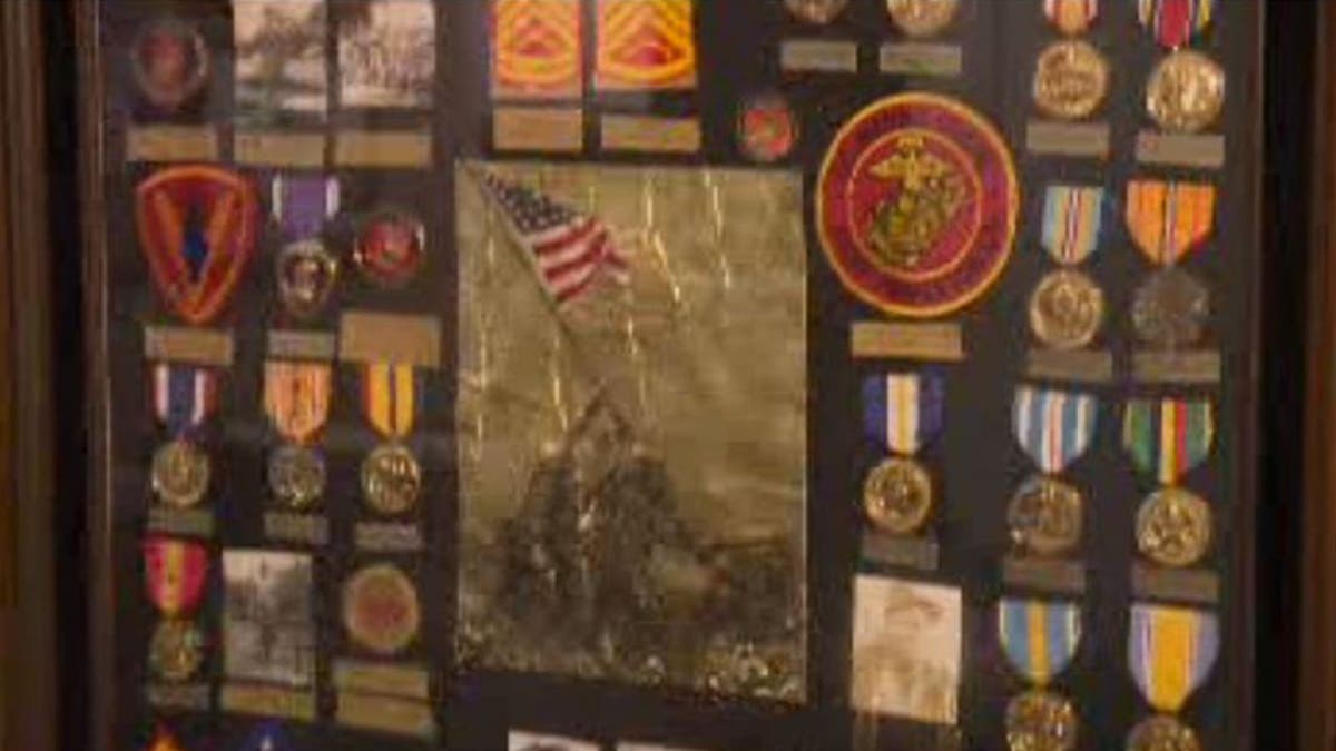 Some of Maj. Bill White's military medals, pictured. In the Second World War, White served in the Marine Corps and survived the Battle of Iwo Jima (KTXL)