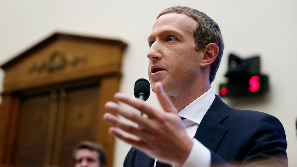 Facebook CEO Mark Zuckerberg testifies before a House Financial Services Committee hearing on Capitol Hill in Washington, Wednesday, Oct. 23, 2019, on Facebook's impact on the financial services and housing sectors. (AP Photo/Andrew Harnik)