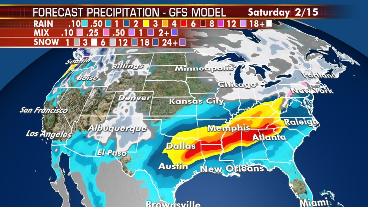 Heavy precipitation across the South is expected to lead to flooding later this week.