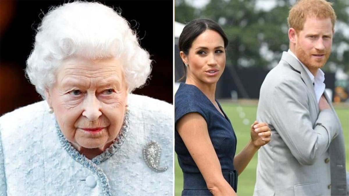 Queen Elizabeth, Meghan Markle and Prince Harry.