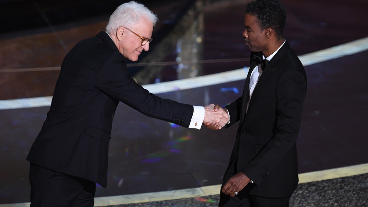 Steve Martin and Chris Rock speak onstage during the 92nd Annual Academy Awards at Dolby Theatre on February 09, 2020 in Hollywood, California. 