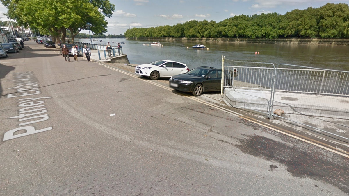 The car was parked near the river in London's Putney district.