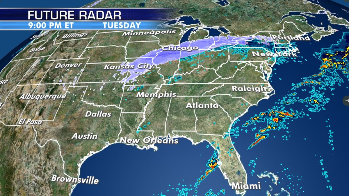 A band of heavy, wet snow is forecast to impact the Midwest into the Great Lakes on Tuesday into Wednesday.