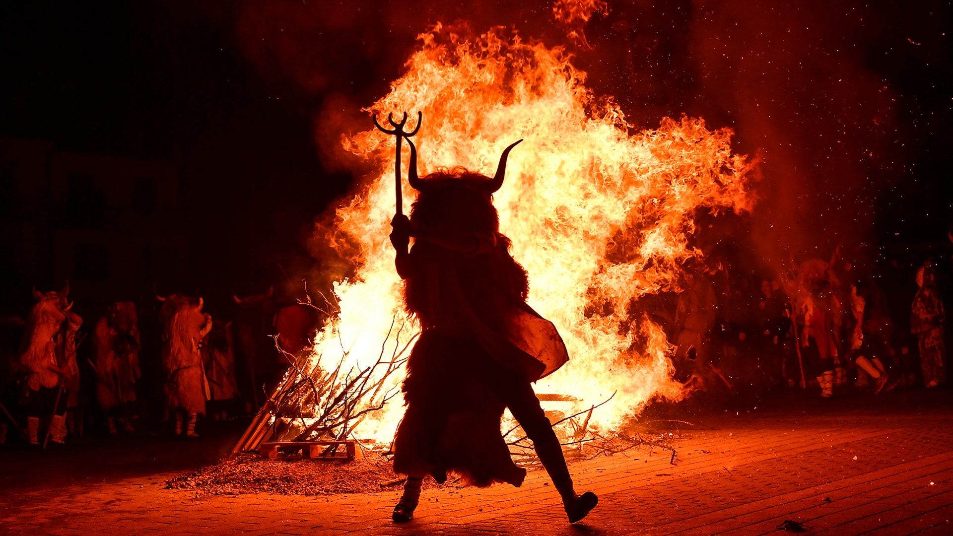 ''Momotxorros'' take part in the carnival, in Alsasua, northern Spain, Feb. 25, 2020. 