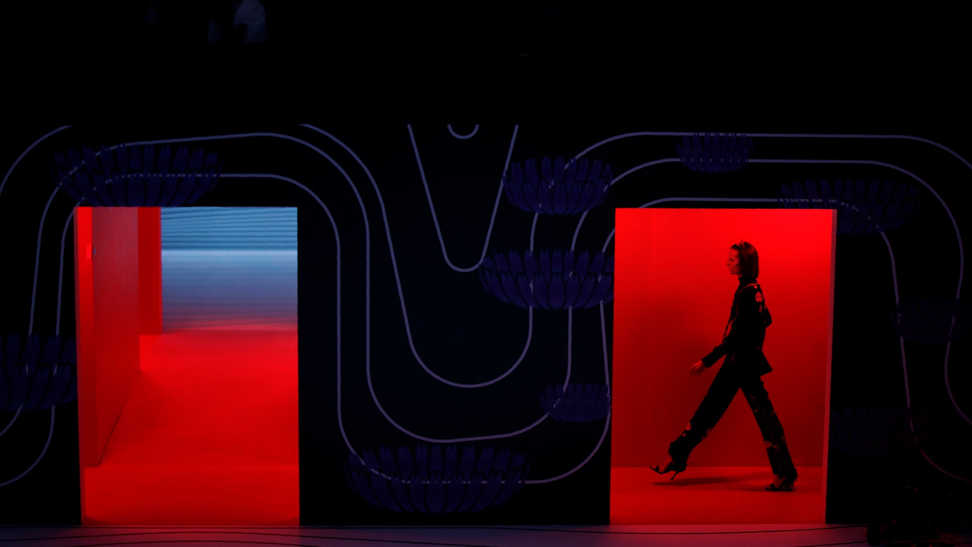 A model wears a creation that is part of the Prada women's Fall-Winter 2020-2021 collection in Milan, Italy, Feb. 20, 2020.