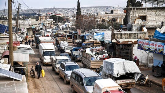 Russia-backed Syria offensive sees hundreds of thousands jammed at Turkey border, children dying, UN says