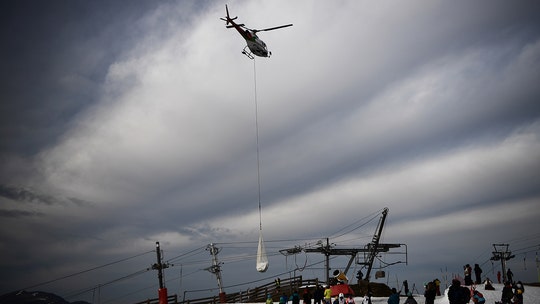 Ski resort in France uses helicopters to deliver snow, angering environmental groups