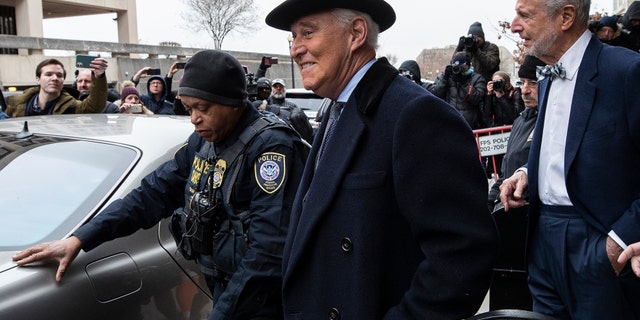 Roger Stone arrives at federal court in Washington, Thursday, Feb. 20. Documents released by the Justice Department on Friday show former Trump officials telling federal investigators that Stone had spoken with WikiLeaks prior to a massive dump of emails the were damaging to Hillary Clinton in July 2016.