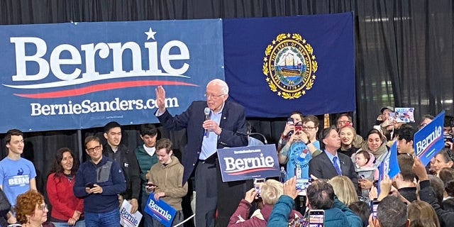 Democratic presidential candidate Sen. Bernie Sanders of Vermont speaks to voters in Derry, NH on Feb. 5, 2019
