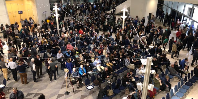 Precinct 55 in downtown Des Moines. 1,080 people showed up -- far more than expected. (Paul Steinhauser, Fox News)